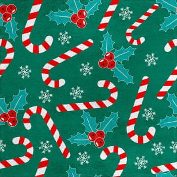 Royal Samt Stoff Polyester Zum Nähen - Motiv Weihnachtslutscher