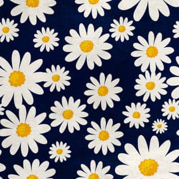 Royal Samt Stoff Polyester Zum Nähen - Motiv Gänseblümchen 3