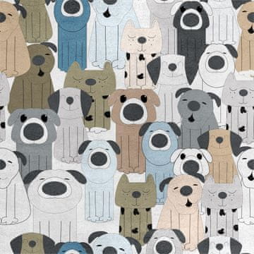 Royal Samt Stoff Polyester Zum Nähen - Motiv Märchenhafte Hunde