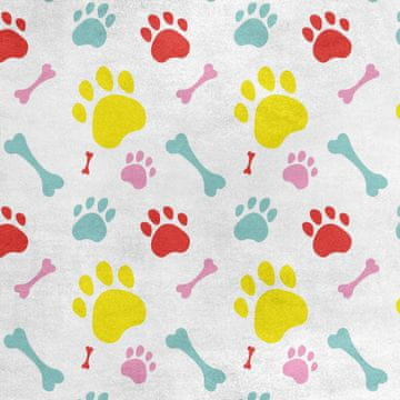 Royal Samt Stoff Polyester Zum Nähen - Motiv rebele Pfoten und Knochen
