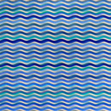 Royal Samt Stoff Polyester Zum Nähen - Motiv welliges blaues Zickzack