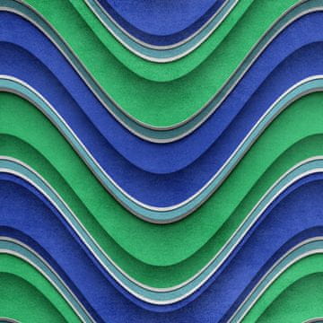 Royal Samt Stoff Polyester Zum Nähen - Motiv Wellenförmiger Zickzack