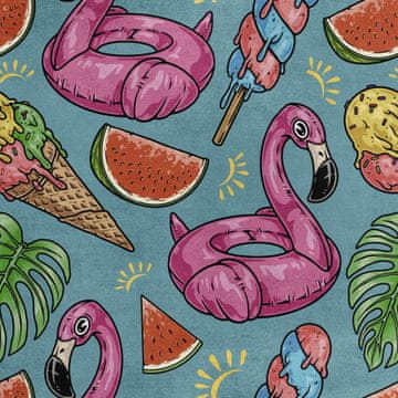 Royal Samt Stoff Polyester Zum Nähen - Motiv Sommerruhe