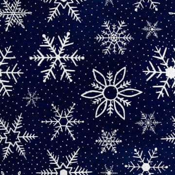 Royal Samt Stoff Polyester Zum Nähen - Motiv Schneeflocken und Punkte