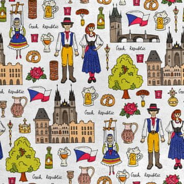 Royal Samt Stoff Polyester Zum Nähen - Motiv Die tschechische Republik
