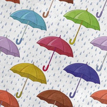 Royal Samt Stoff Polyester Zum Nähen - Motiv rebele Regenschirme Regen