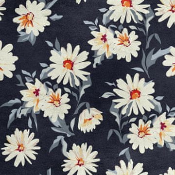 Royal Samt Stoff Polyester Zum Nähen - Motiv Gänseblümchen