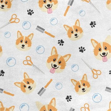 Royal Samt Stoff Polyester Zum Nähen - Motiv Hundefriseur
