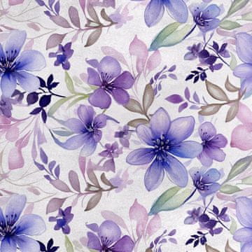Royal Samt Stoff Polyester Zum Nähen - Motiv Blumen - RDX2312