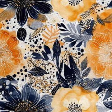 Royal Samt Stoff Polyester Zum Nähen - Motiv Blumen - RDX2416