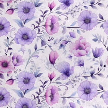 Royal Samt Stoff Polyester Zum Nähen - Motiv Blumen - RDX2598