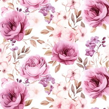 Royal Samt Stoff Polyester Zum Nähen - Motiv Blumen - RDX2554
