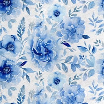 Royal Samt Stoff Polyester Zum Nähen - Motiv Blumen - RDX2514