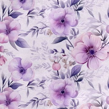 Royal Samt Stoff Polyester Zum Nähen - Motiv Blumen - RDX2644