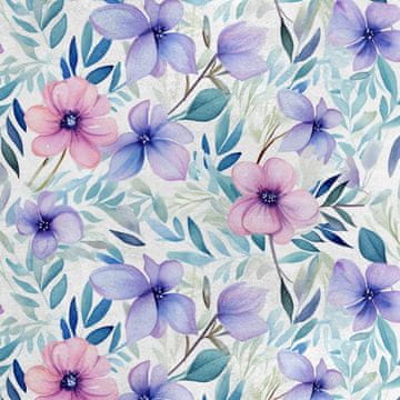 Royal Samt Stoff Polyester Zum Nähen - Motiv Blumen - RDX2280