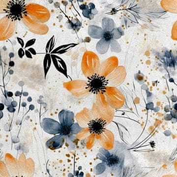 Royal Samt Stoff Polyester Zum Nähen - Motiv Blumen - RDX2310