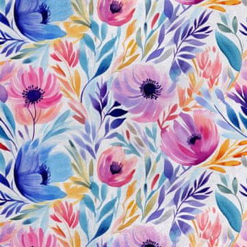 Royal Samt Stoff Polyester Zum Nähen - Motiv Blumen - RDX2591