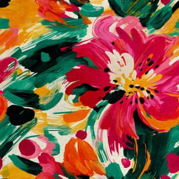 Royal Samt Stoff Polyester Zum Nähen - Motiv Blumen - RDX2471