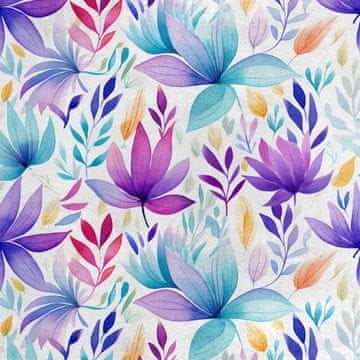Royal Samt Stoff Polyester Zum Nähen - Motiv Blumen - RDX2576