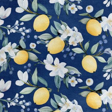 Royal Samt Stoff Polyester Zum Nähen - Motiv Zitronen - RDX2258