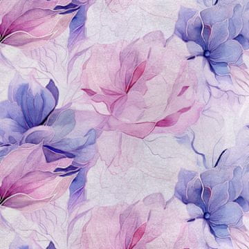 Royal Samt Stoff Polyester Zum Nähen - Motiv Blumen - RDX2226