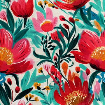 Royal Samt Stoff Polyester Zum Nähen - Motiv Blumen - RDX2596