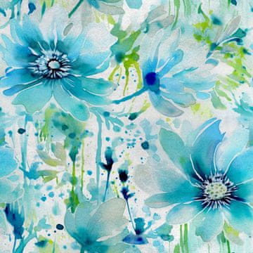 Royal Samt Stoff Polyester Zum Nähen - Motiv Blumen - RDX2047