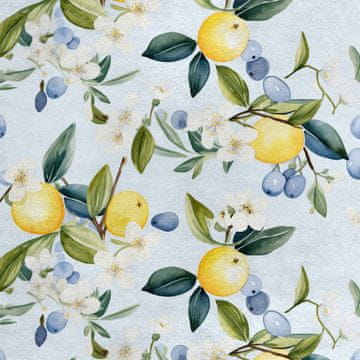 Royal Samt Stoff Polyester Zum Nähen - Motiv Zitronen - RDX2846