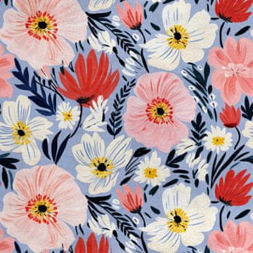 Royal Samt Stoff Polyester Zum Nähen - Motiv Blumen - RDX2299