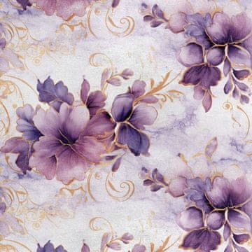 Royal Samt Stoff Polyester Zum Nähen - Motiv Blumen - RDX2200