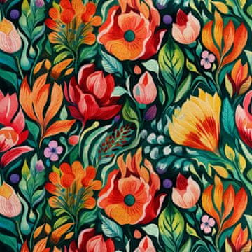 Royal Samt Stoff Polyester Zum Nähen - Motiv Blumen - RDX2424