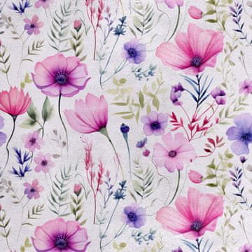 Royal Samt Stoff Polyester Zum Nähen - Motiv Blumen - RDX2148