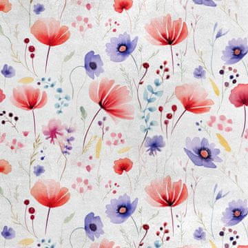 Royal Samt Stoff Polyester Zum Nähen - Motiv Blumen - RDX2248