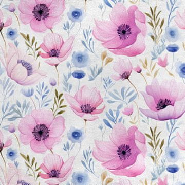 Royal Samt Stoff Polyester Zum Nähen - Motiv Blumen - RDX2599