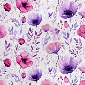 Royal Samt Stoff Polyester Zum Nähen - Motiv Blumen - RDX2648