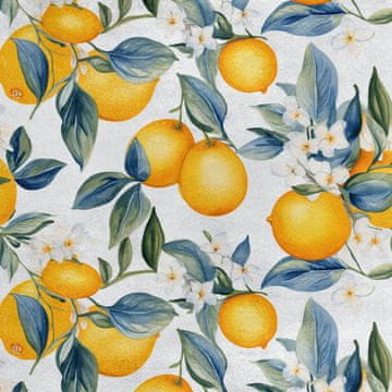 Royal Samt Stoff Polyester Zum Nähen - Motiv Zitronen - RDX2505