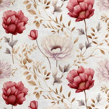 Royal Samt Stoff Polyester Zum Nähen - Motiv Blumen - RDX2180
