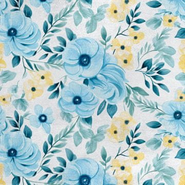 Royal Samt Stoff Polyester Zum Nähen - Motiv Blumen - RDX2468