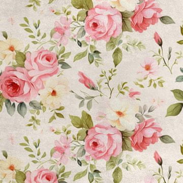 Royal Samt Stoff Polyester Zum Nähen - Motiv Blumen - RDX2582
