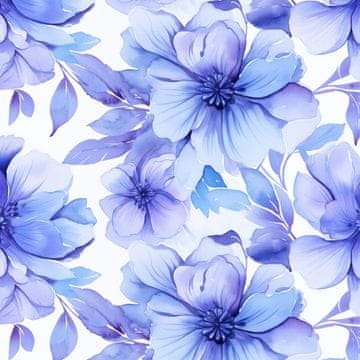 Royal Samt Stoff Polyester Zum Nähen - Motiv Blumen - RDX2536