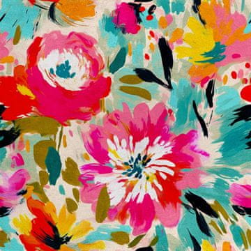 Royal Samt Stoff Polyester Zum Nähen - Motiv Blumen - RDX2097