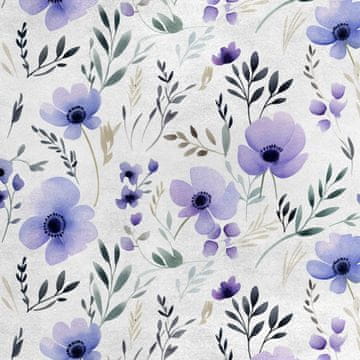 Royal Samt Stoff Polyester Zum Nähen - Motiv Blumen - RDX2668