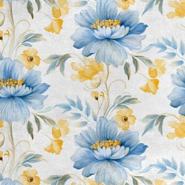 Royal Samt Stoff Polyester Zum Nähen - Motiv Blumen - RDX2186