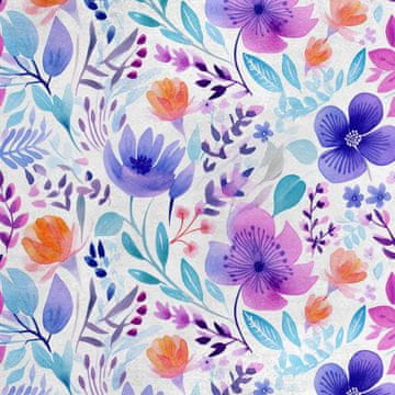 Royal Samt Stoff Polyester Zum Nähen - Motiv Blumen - RDX2045