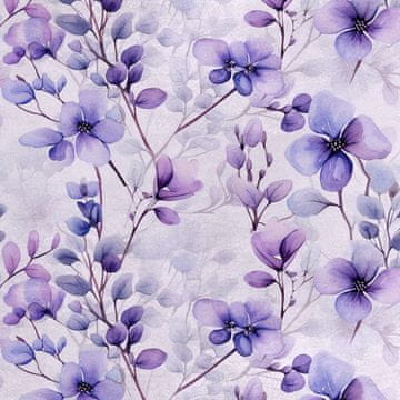 Royal Samt Stoff Polyester Zum Nähen - Motiv Blumen - RDX2635