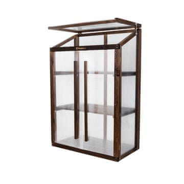 EE Mini staklenik za balkon i terasu 80 x 42 x 120 cm - Balkonski staklenik za zimovanje bilja, cvijeća, sadnica - Izvorna boja Tamno ružino drvo