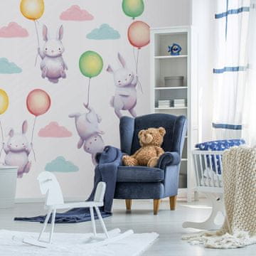 Dječje naljepnice Zečevi na balonima 125x250cm