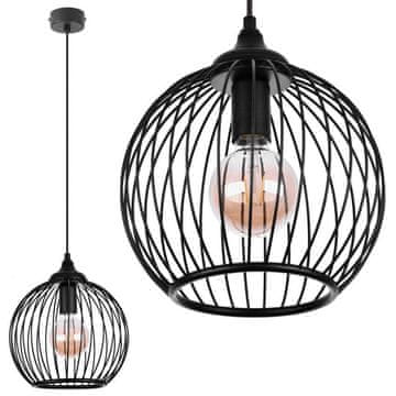4Szpaki BOMBKA 1 Viseća lampa - Loft, crna, 1xE27