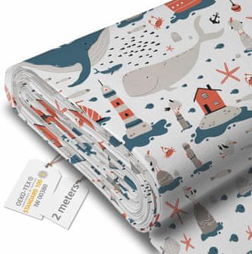 Nikcorp Vodootporno platno Oxford 600D, tkanina za tapeciranje, otporna na UV zrake i trganje, motiv mora, 160 x 200 cm