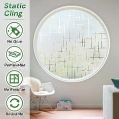 Nikcorp Samoljepljiva folija za staklo za privatnost, efekt mliječno staklo, križni uzorak za kupaonicu i ured, 44,5 x 400 cm